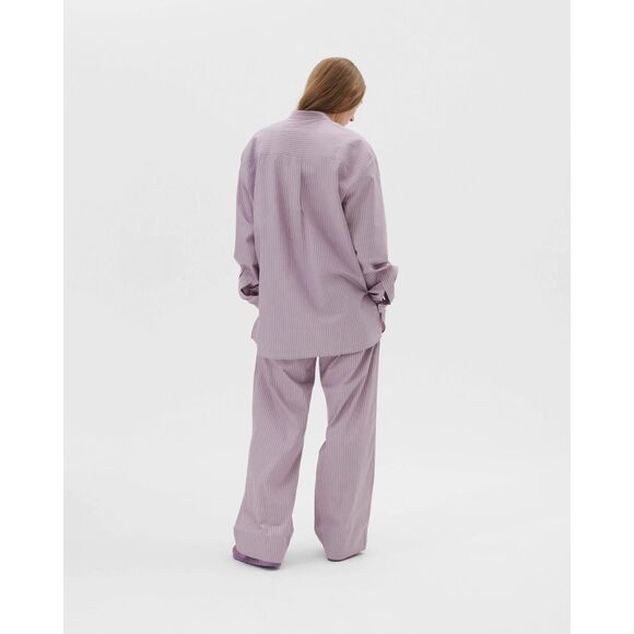 BIRKENSTOCK X TEKLA MAUVED STRIPED ORGANIC COTTON SLEEP SHIRT SIZE MEDIUM UNISEX - Picture 2 of 5